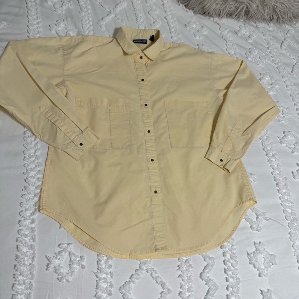 Patagonia Classic Yellow Button-Down Blouse Size 10